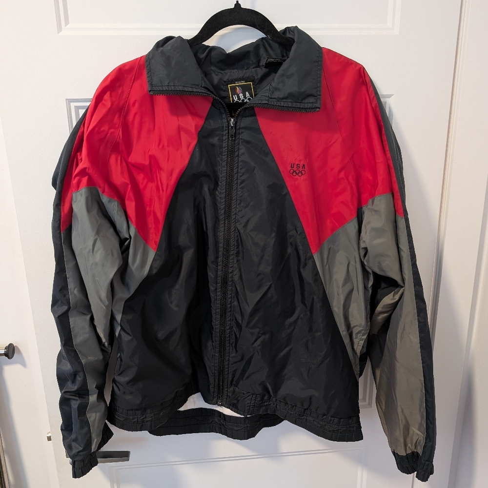 USA Olympics/Vintage 90s Men's Jacket Windbreaker Sz L